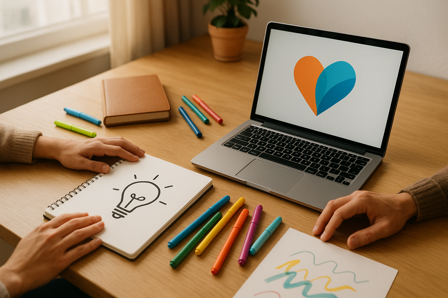 Graphiste d’InfoXtreme travaillant sur une création visuelle