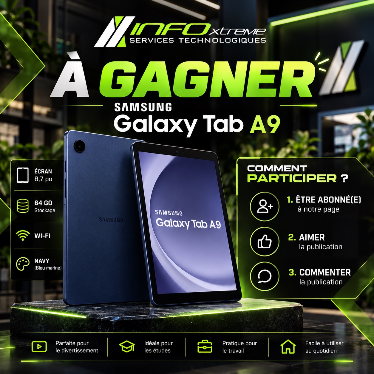 Samsung Galaxy Tab A9 à gagner